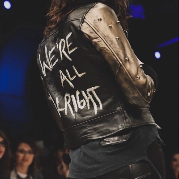 Custom Leather Jacket Straight To Hell | JMR Leather Sherpa Hand Painted - Picture 9 of 9